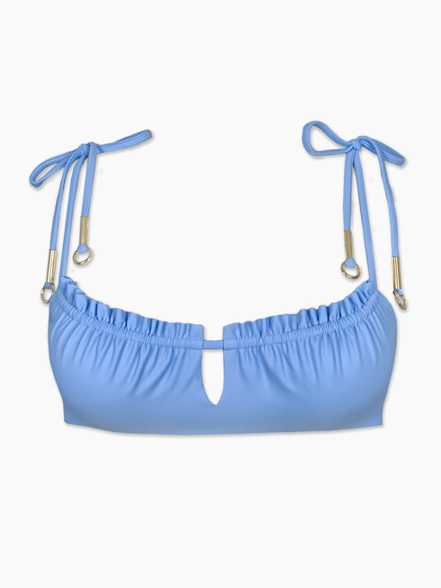 The Amelia Ruffle Edge Top - Summer Sky